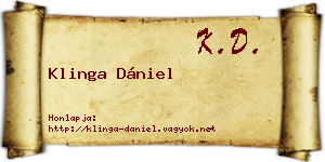 Klinga Dániel névjegykártya
